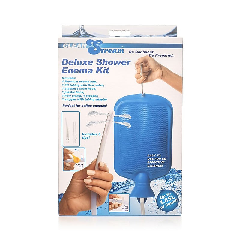 Deluxe Shower Enema Bag and Nozzle Kit by XR Brands - Enemas and Douches