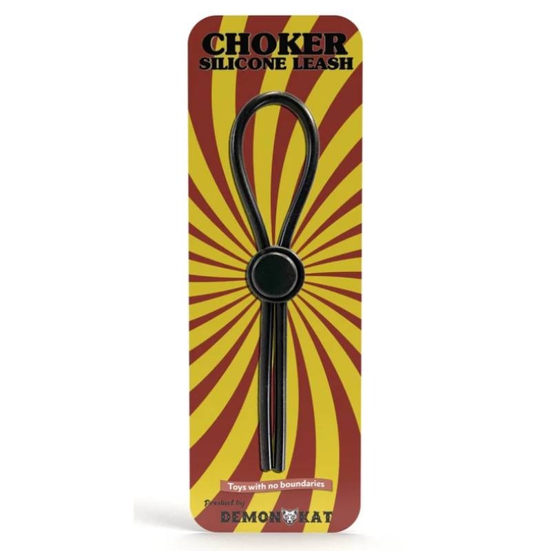 Silicone Choker Leash Cock Ring by Demon Kat - Stretchy Cock Rings