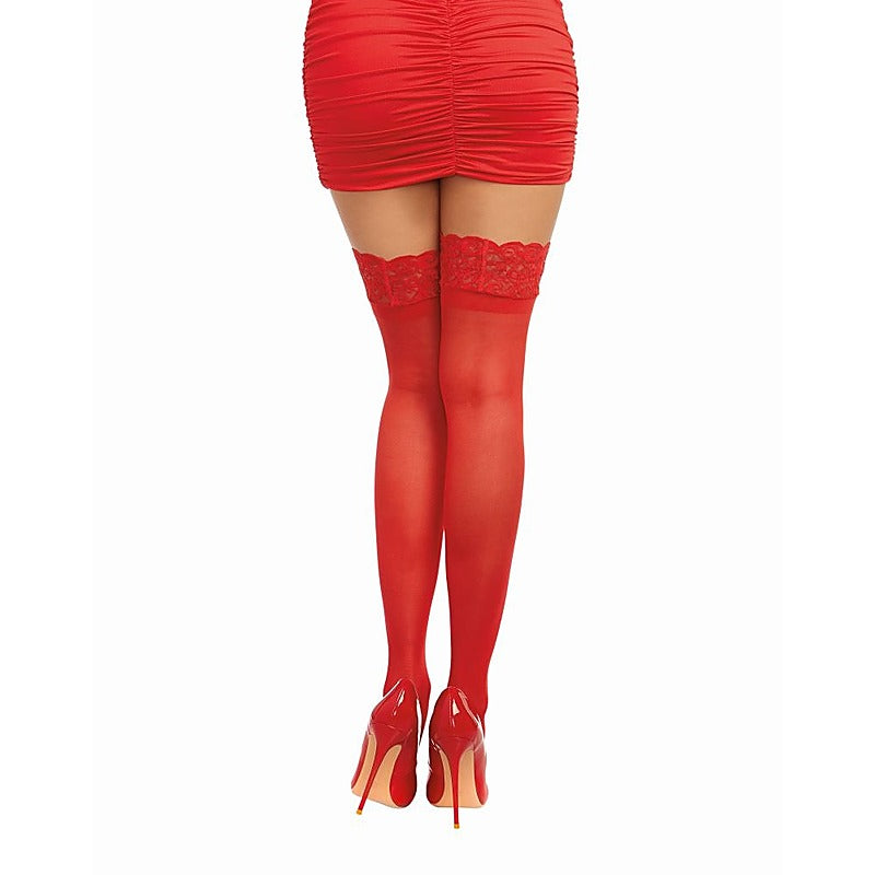 Dreamgirl Lace Top Thigh High Stockings - Hosiery