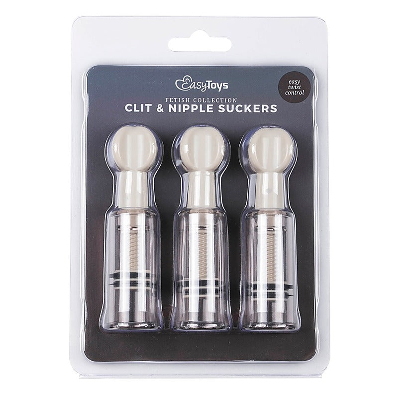Nipple and Clit Suckers 3 Pc by Easytoys - Nipple and Clit Clamps