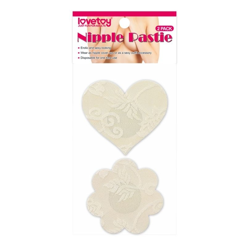 Lace Heart and Flower Nipple Pasties Twin Pack by Lovetoy - Breast and Nipple Toys