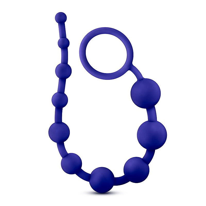 Luxe Silicone 10 Beads Indigo by California Exotics - Anal Beads and Balls