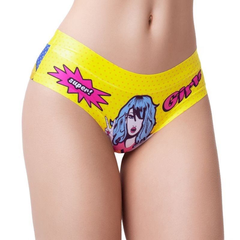 Comic Fans Yellow Slip Women's Thong by Mememe Lingerie - G-Strings, Panties and Shorts