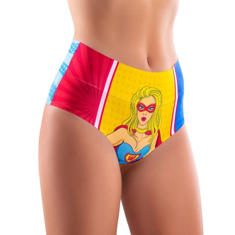 Comics Wonder Girl Hi-Briefs by Mememe Lingerie - G-Strings, Panties and Shorts