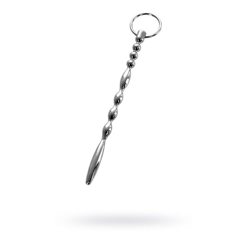 Metal Silver Men's Urethral Plug with Penis Ring by ToyFa - Urethral Sounds