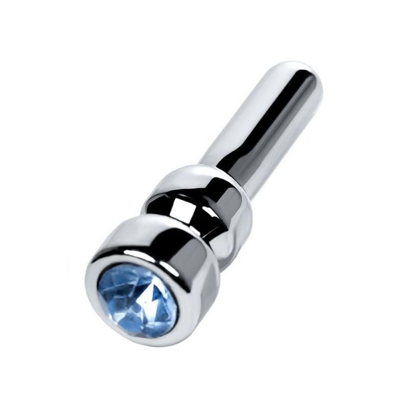 Metal Urethral Plug w/ Sapphire Rhinestone by ToyFa - Urethral Sounds