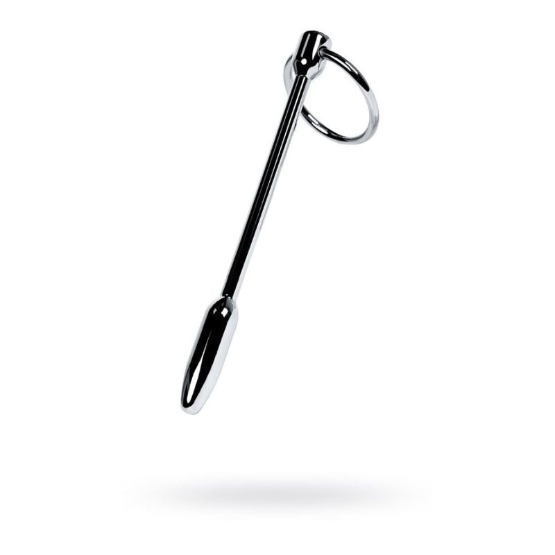 Metal Silver Male Pleasure Urethral Plug with Cock Ring - Urethral Sounds