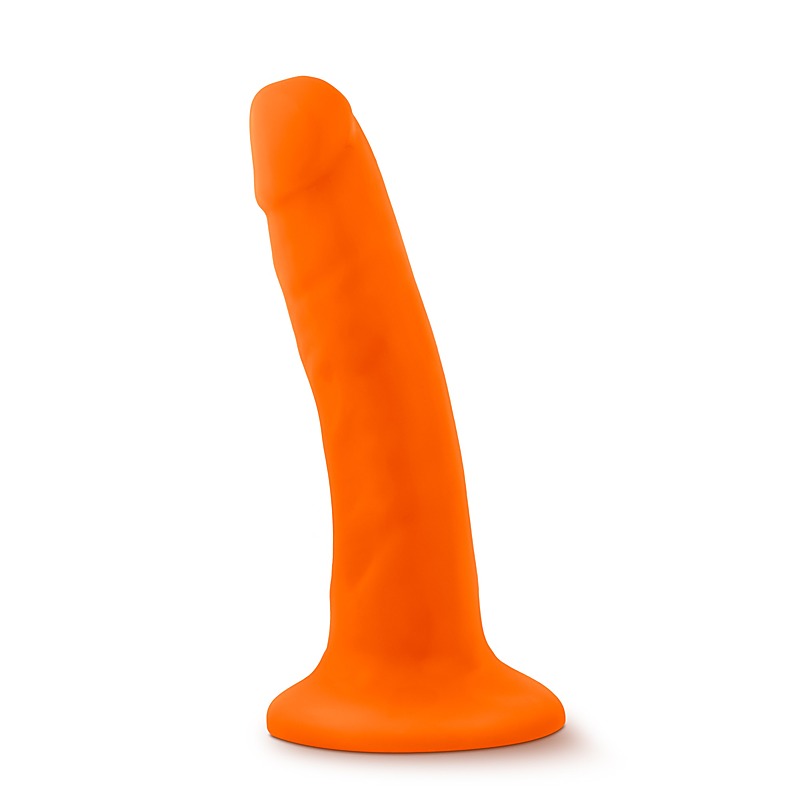 Neo Dual Density Cock Neon Realistic Dildo Orange - Realistic Dildos