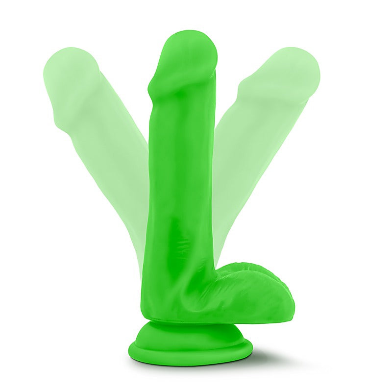 Neo Dual Density Cock With Balls Neon Green - Realistic Dildos