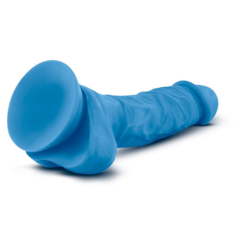 Neo Dual Density Cock With Balls Neon Blue - Realistic Dildos
