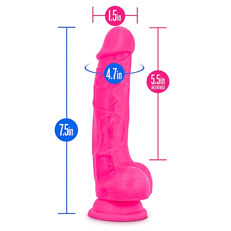 Neo Dual Density Cock With Balls Neon Blue - Realistic Dildos
