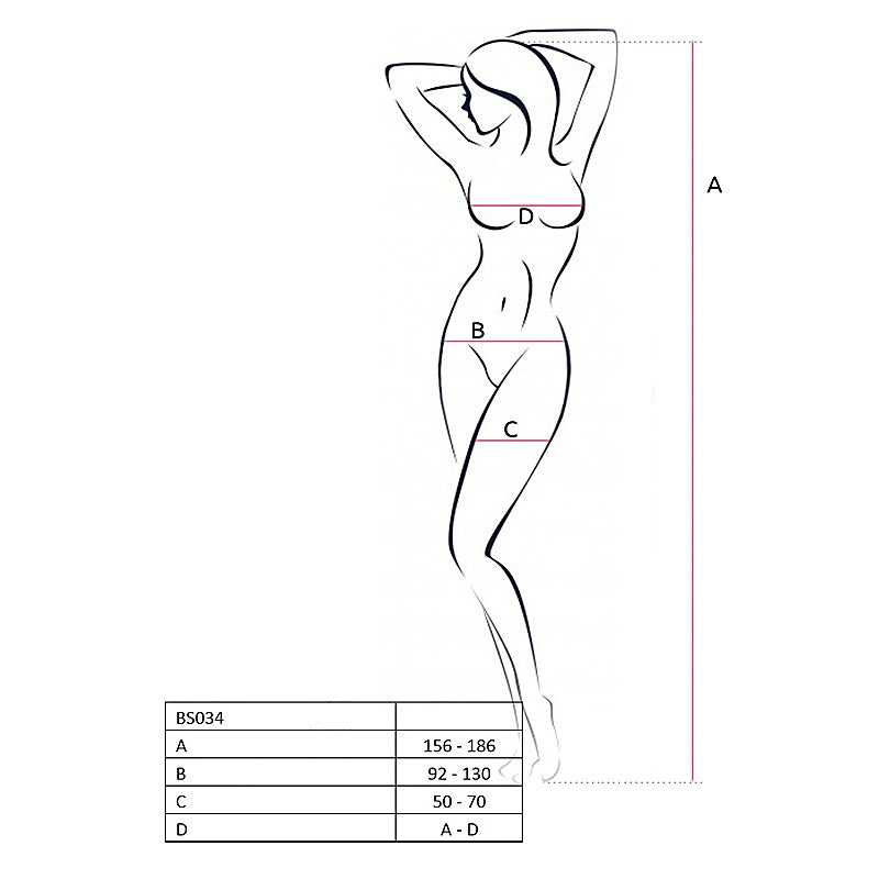 Bodystocking BS034 BLK Body Stocking by Passion Lingerie - Body Stockings