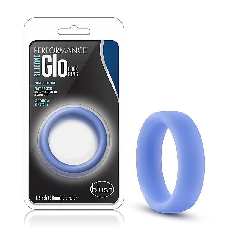 Performance Silicone Glo Cock Ring Glow by Blush Novelties - Stretchy Cock Rings