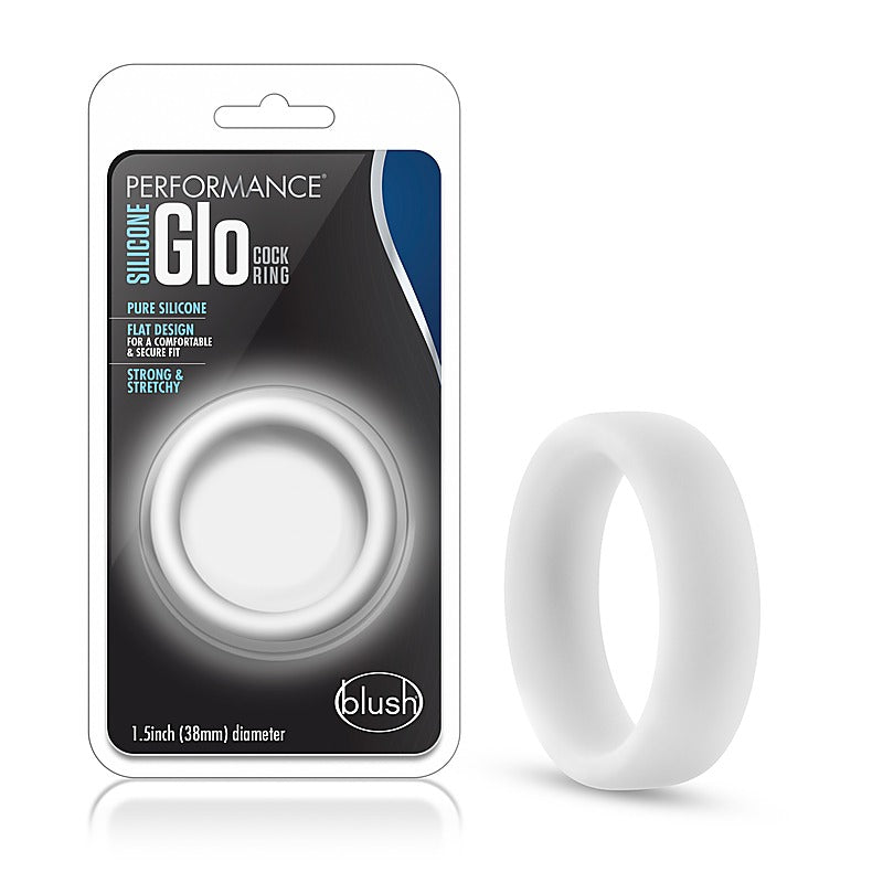 Performance Silicone Glo Cock Ring Glow by Blush Novelties - Stretchy Cock Rings