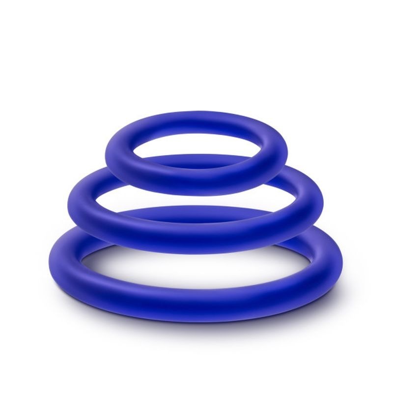 Performance Silicone Cock Ring Set Indigo - Cock Ring Sets