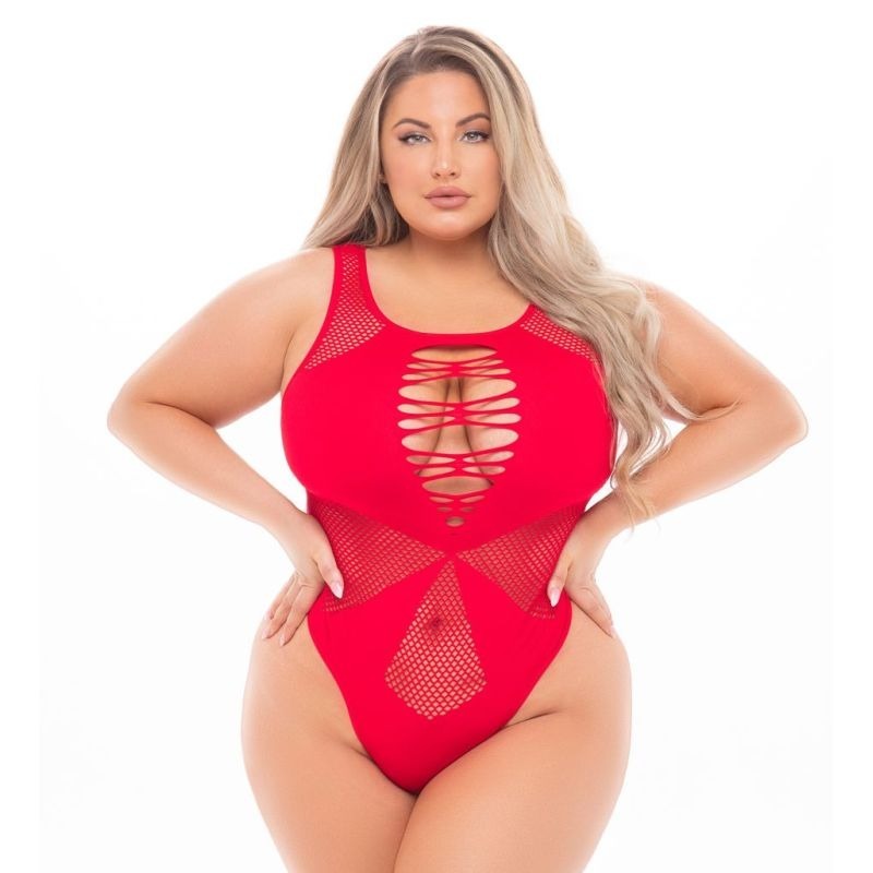 Duchess High Neck Bodysuit by Pink Lipstick - Plus Sized Lingerie