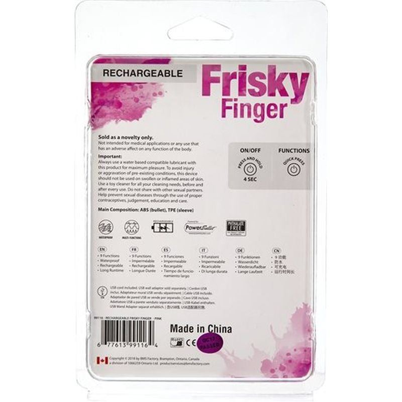 Frisky Finger Rechargeable Finger Vibrator by BMS Factory - Finger and Tongue Vibrators