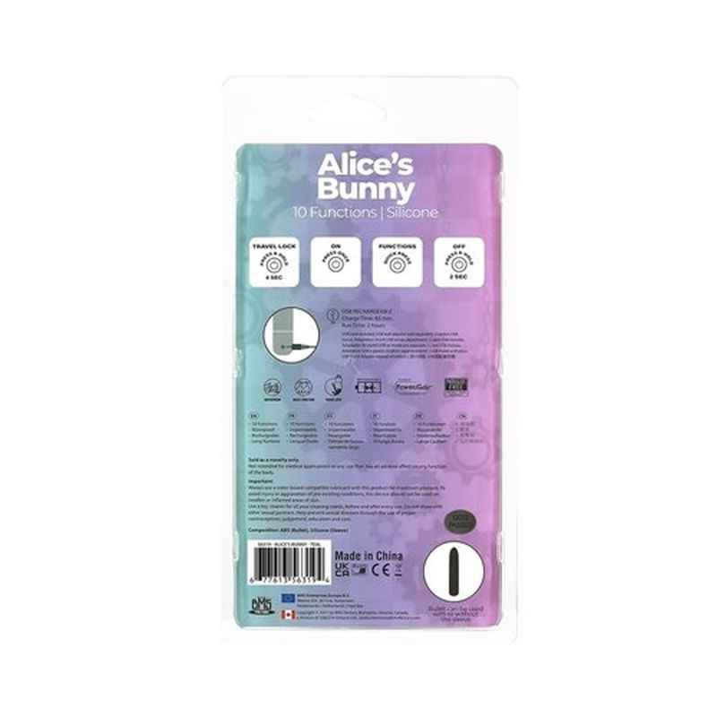 Alices Bunny Rechargeable Bullet w/ Rabbit Sleeve - Bullet Vibrators