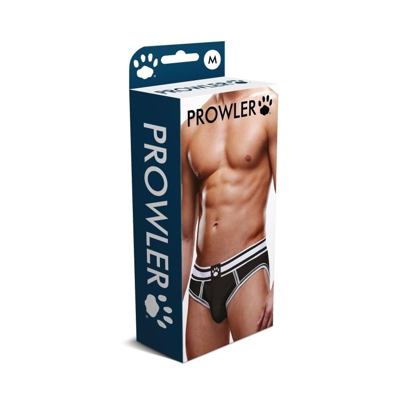 Open Back Mens Brief White Blue by Prowler - Mens Briefs And Boxers