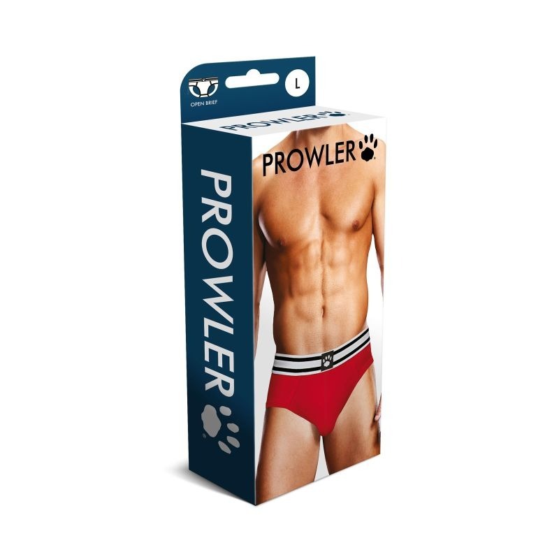 Stylish Open Back Mens Brief White Red by Prowler - Mens Briefs And Boxers