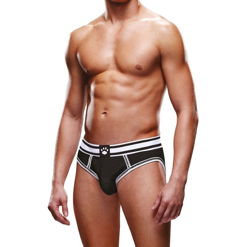 Backless Mens Brief White Black by Prowler - Mens Briefs And Boxers