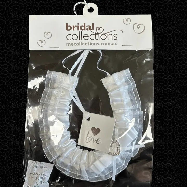 Me Collections White Horseshoe With Bow and Diamante Heart - Party Gifts and Novelties