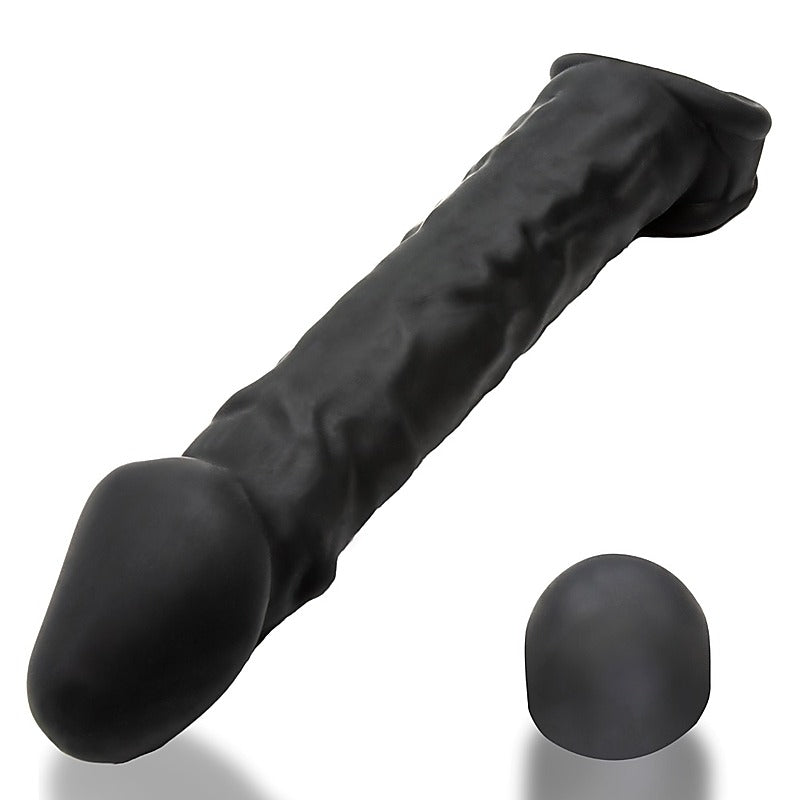 Muscle Ripped Inner Ribbed Velvet Smooth Cock Sheath - Penis Sleeves and Extenders
