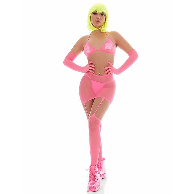 Mesh Bling Ring Set With Pasties by Pink Lipstick - Teddies and Bodysuits