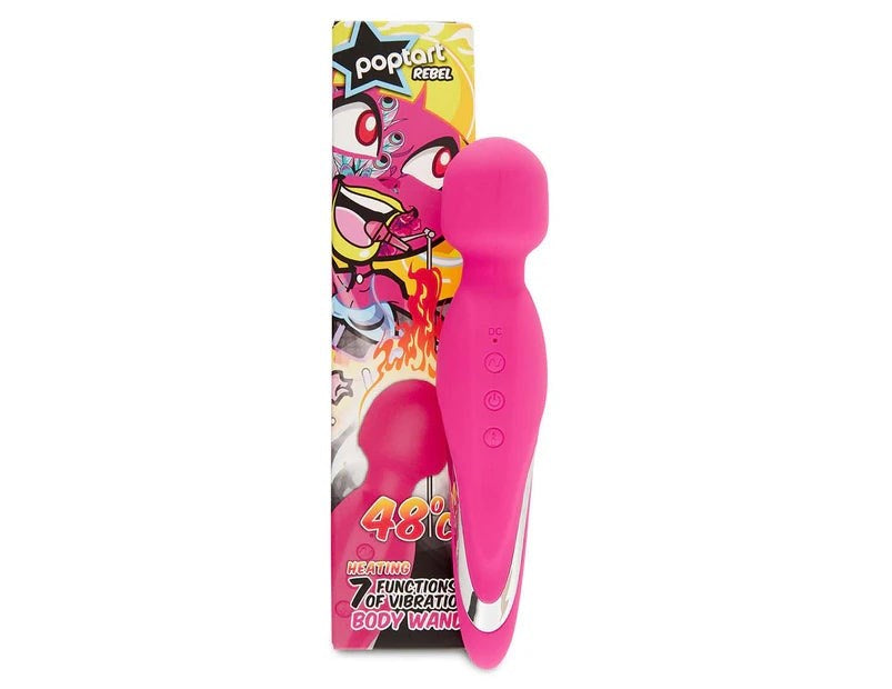 Poptart Rebel Rechargeable Warming Body Wand Massager Pink - Body Wands