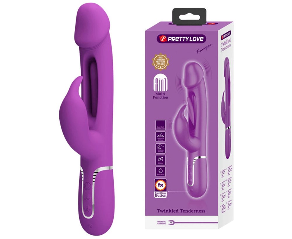 Pretty Love Kampas 3 in1 Multi Function Rechargeable Rabbit Vibrator - Rabbit Vibrators