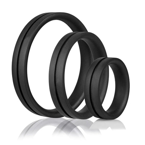 Ring O Pro x 3 Black by Screaming O - Stretchy Cock Rings