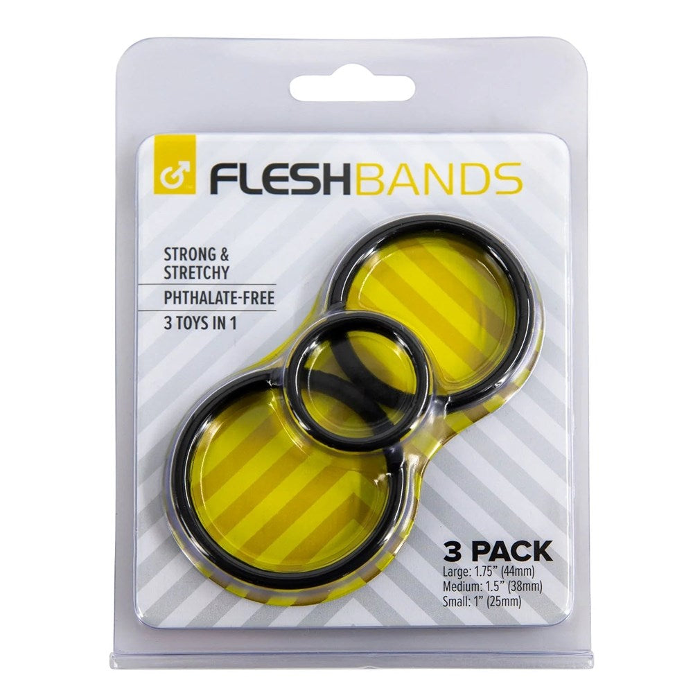 FleshBands 3 Pack Super Stretchy Cock Ring by Fleshlight - Cock Ring Sets
