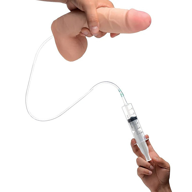 Squirting Dildo with Syringe 9in by XR Brands - Realistic Dildos