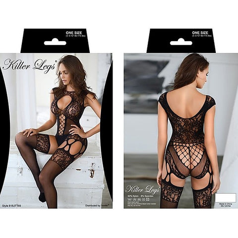 Strappy Cut-Out Dress With Sleeves Set Sparkle by Yelete - Teddies and Bodysuits