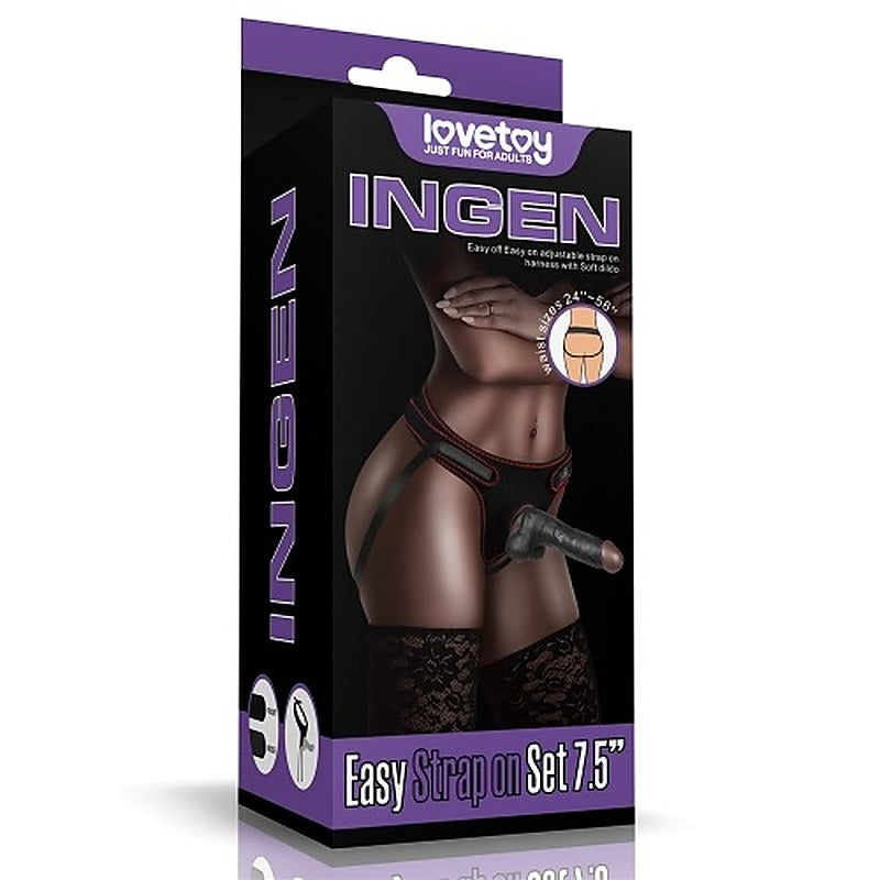 7.5 Inches Easy Strap On Dildo Set by Lovetoy - Strap On Sextoys