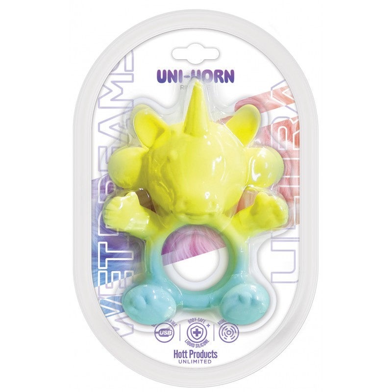 Wet Dreams Ultra 20 Mode USB Silicone UniHorn Cock Ring - Vibrating Cock Rings