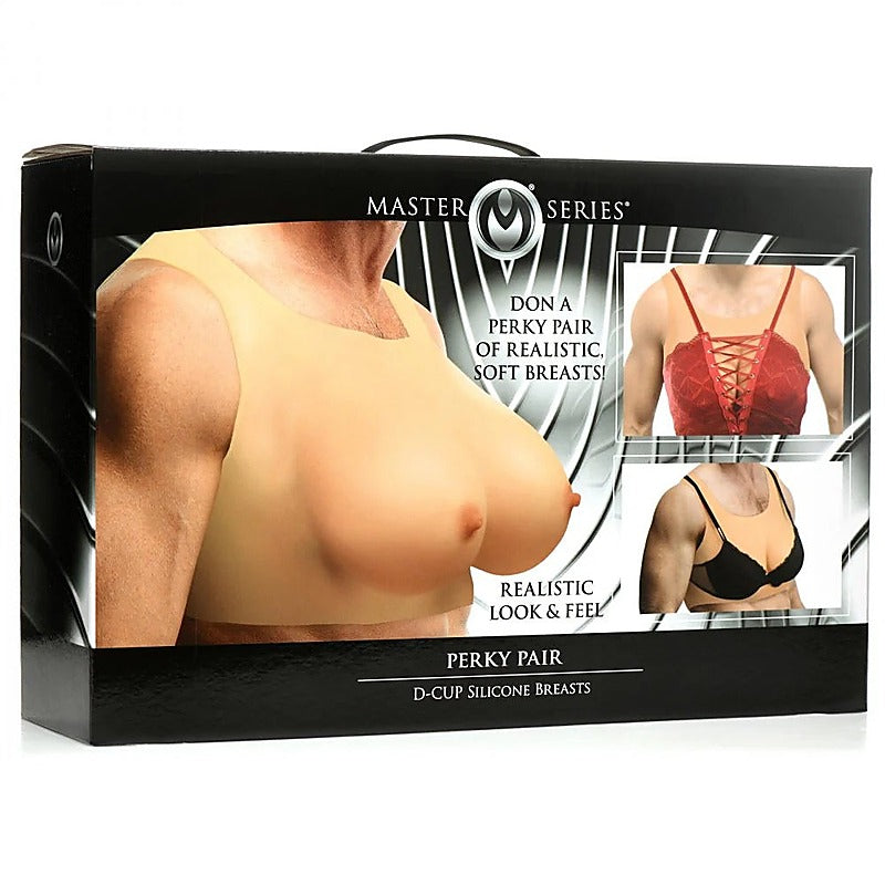 Master Series Perky Pair D Cup Silicone Breasts by XR Brands - Breast and Nipple Toys