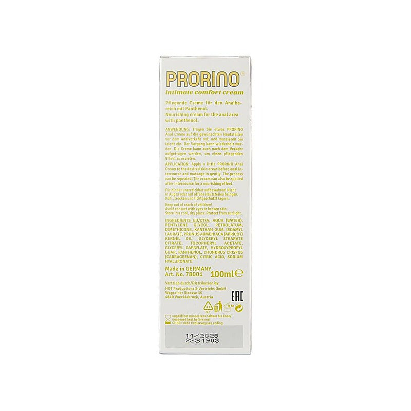 PRORINO Unisex Sensitive Anal Comfort Cream by Hot Ero - Anal Lubes