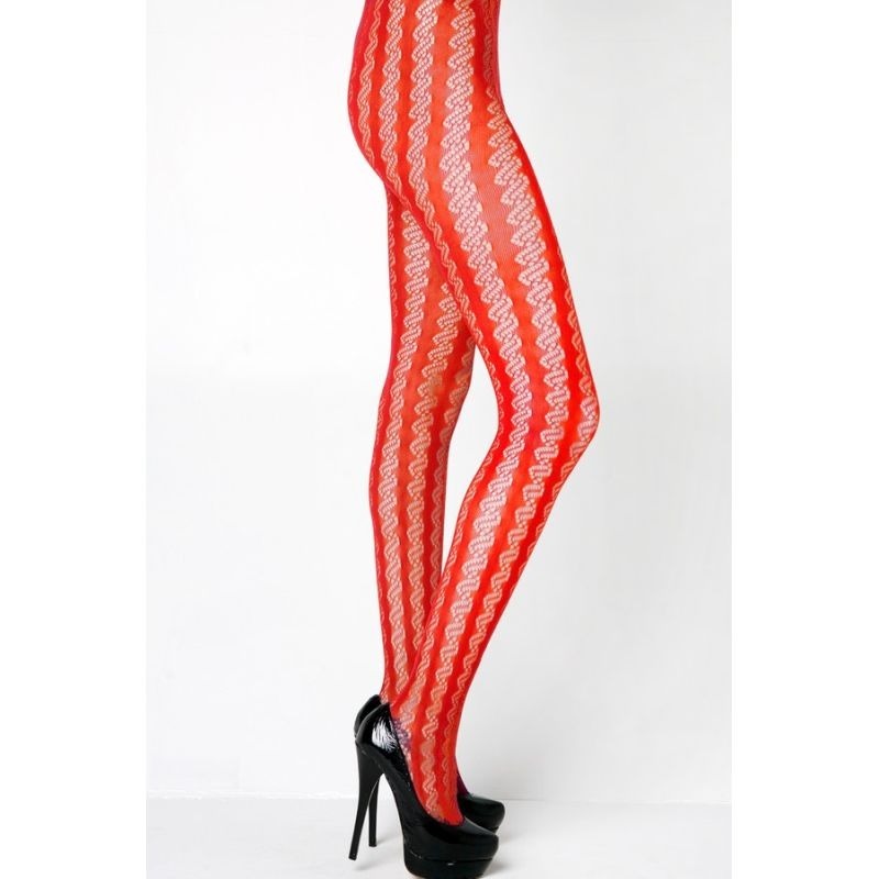 Stella Elyse Coiled Lines Fishnet Tights Coffee by Yelete - Fishnet and Thigh Highs