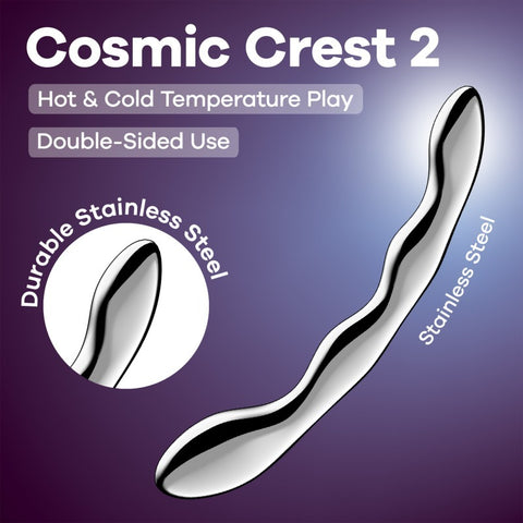 Cosmic Crest 2 Metal Dildo by Satisfyer - Steel Sex Toys