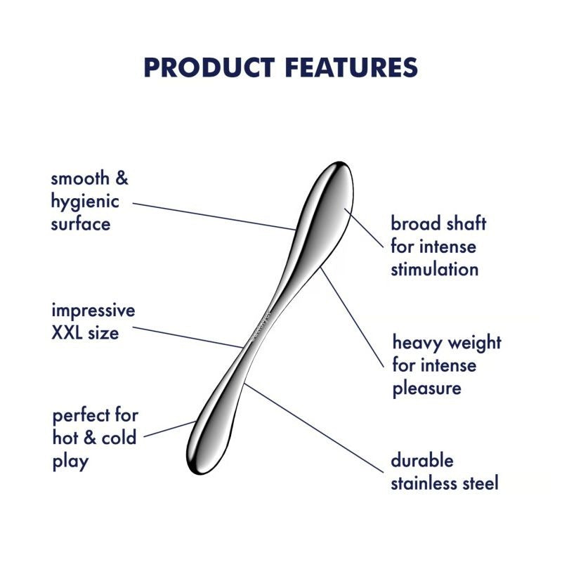 Star Force 3 Metal Dildo by Satisfyer - Steel Sex Toys