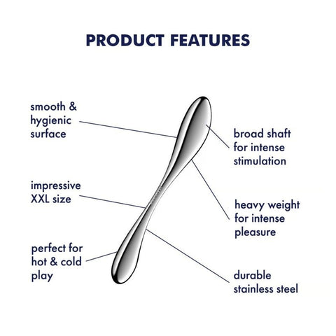 Star Force 3 Metal Dildo by Satisfyer - Steel Sex Toys