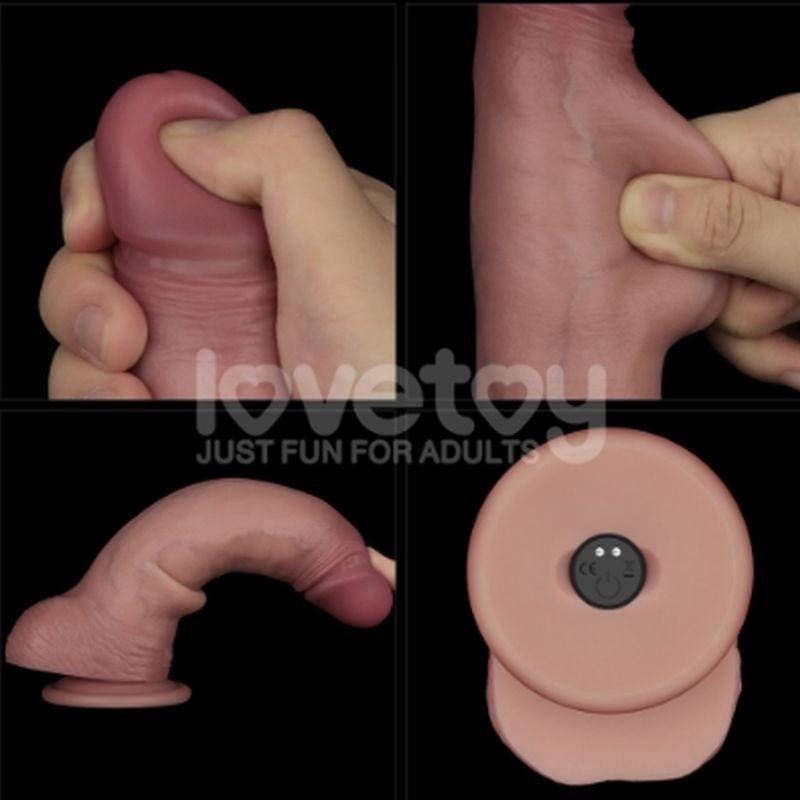 8.5" Vibrating Silicone Dong Remote by Lovetoy - Vibrating Dildos