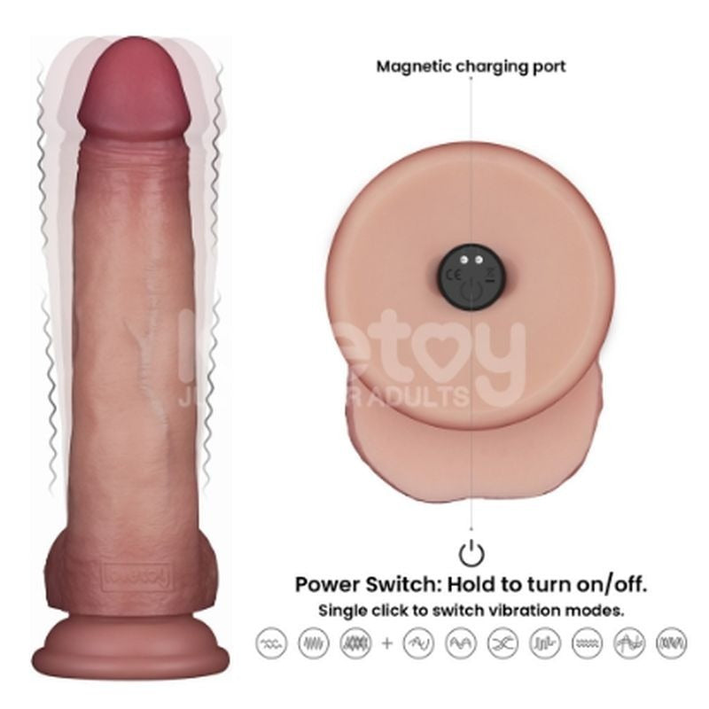 8.5" Vibrating Silicone Dong Remote by Lovetoy - Vibrating Dildos