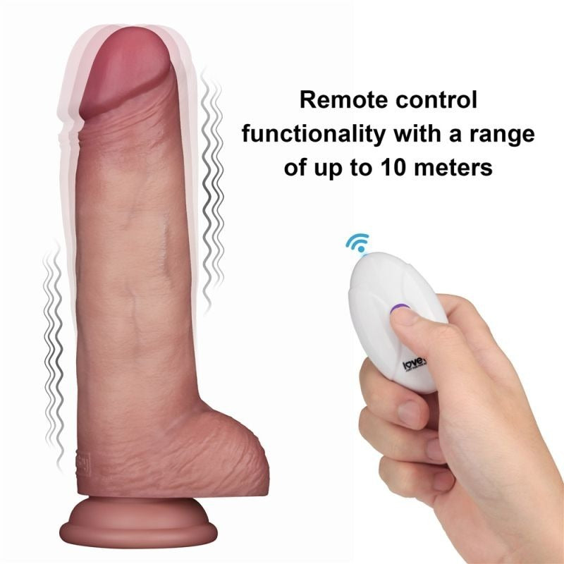 8.5" Vibrating Silicone Dong Remote by Lovetoy - Vibrating Dildos