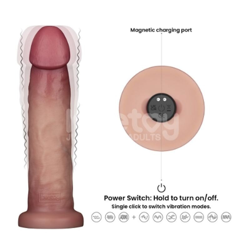 8.5" Vibrating Silicone Dong Remote by Lovetoy - Vibrating Dildos