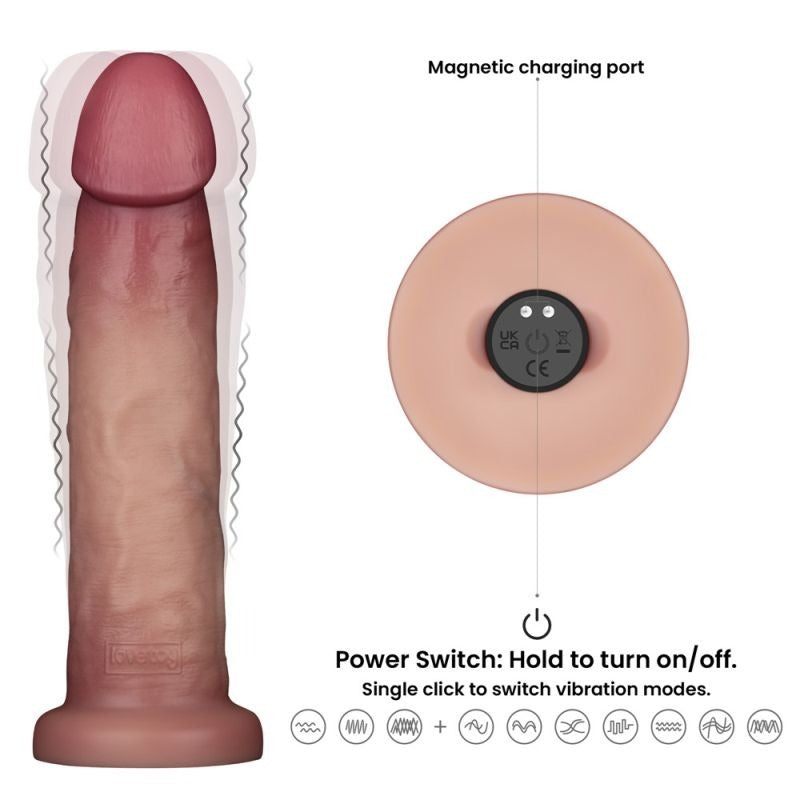 8.5" Vibrating Silicone Dong Remote by Lovetoy - Vibrating Dildos