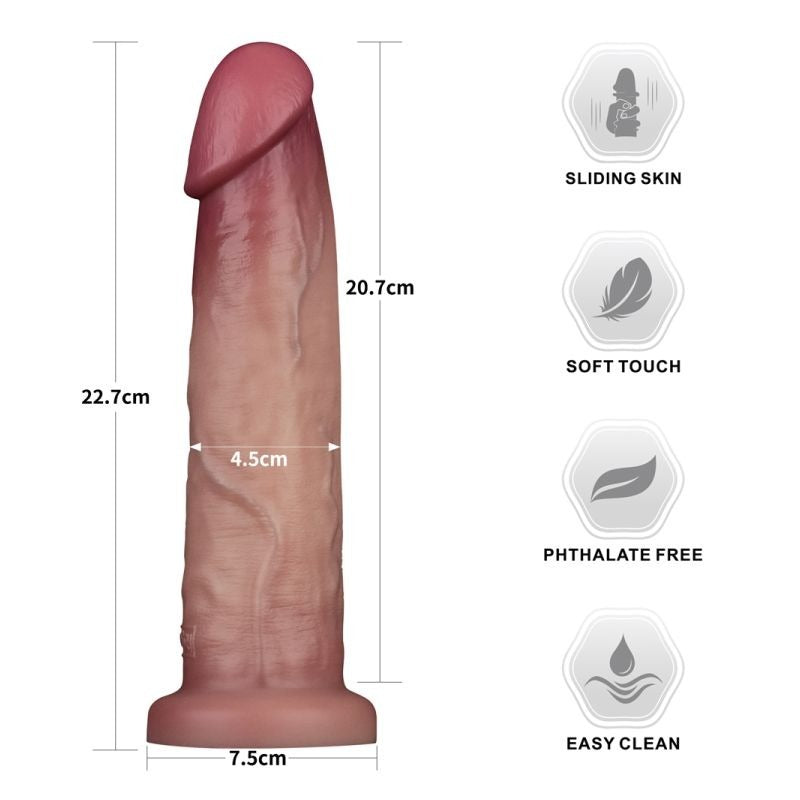 7.5" Dual Layer Silicone Dong by Lovetoy - Realistic Dildos