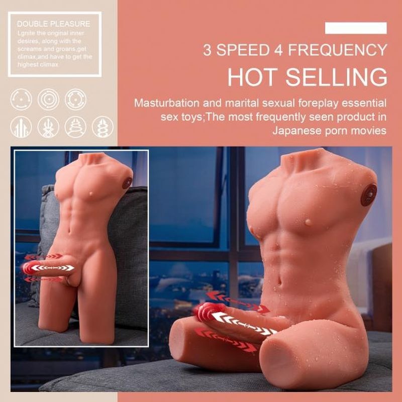 Jason 8kg USB Auto Cock and Ass Male Torso Masturbator - Masturbators and Strokers