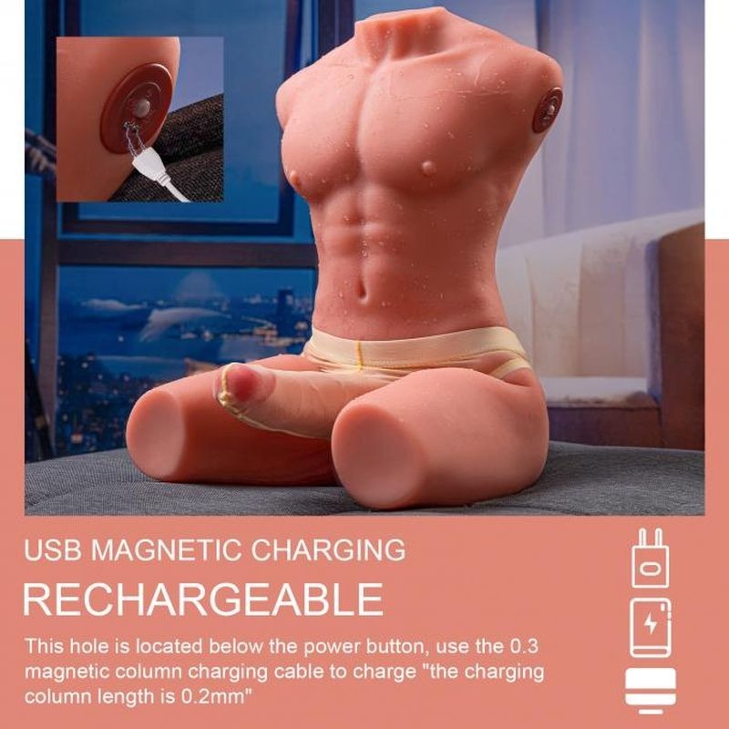 Jason 8kg USB Auto Cock and Ass Male Torso Masturbator - Masturbators and Strokers